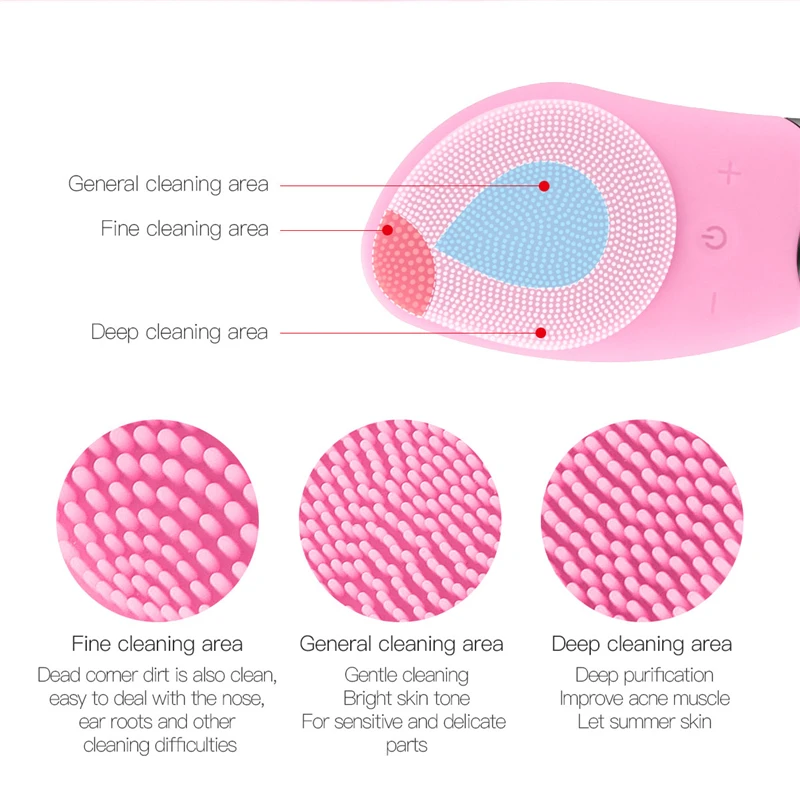 2019 Мини электрическая щетка для очищения лица Силиконовый звуковой Вибрационный