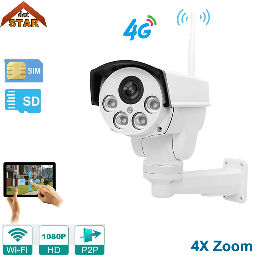 Stardot WIFI 4G IP камера водонепроницаемая HD 1080P IR 50M 4X Zoom Bullet Wifi открытая IP67 уличная