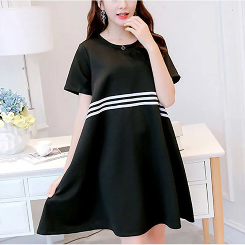 Новый 2017 Весной и летом мода дамы Чистый цвет с коротким рукавом свободные