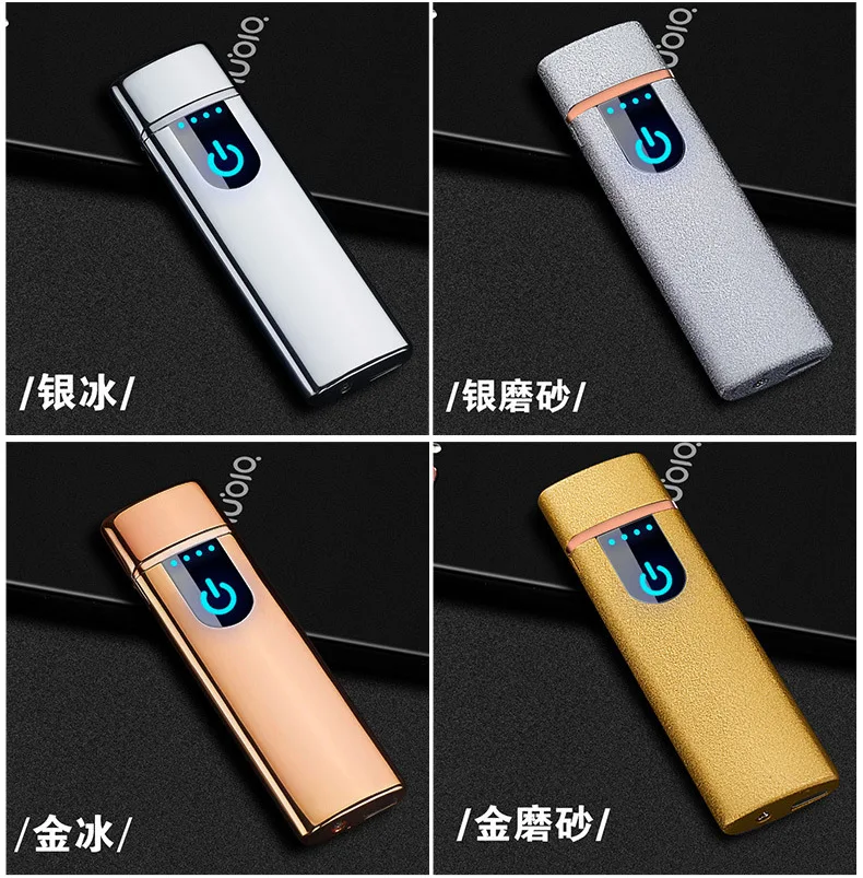 Тонкая сенсорная электрическая зажигалка для сигарет usb зарядка Ligthers нагревательный провод ветрозащитная перезаряжаемая Зажигалка вольфрамовые гаджеты для мужчин