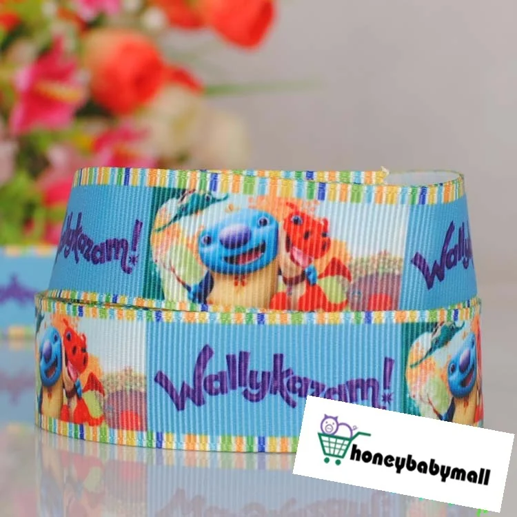 50yards 7/8&quot(22mm)Wallykazam cartoon movie printed DIY gift grosgrain ribbon free shipping |