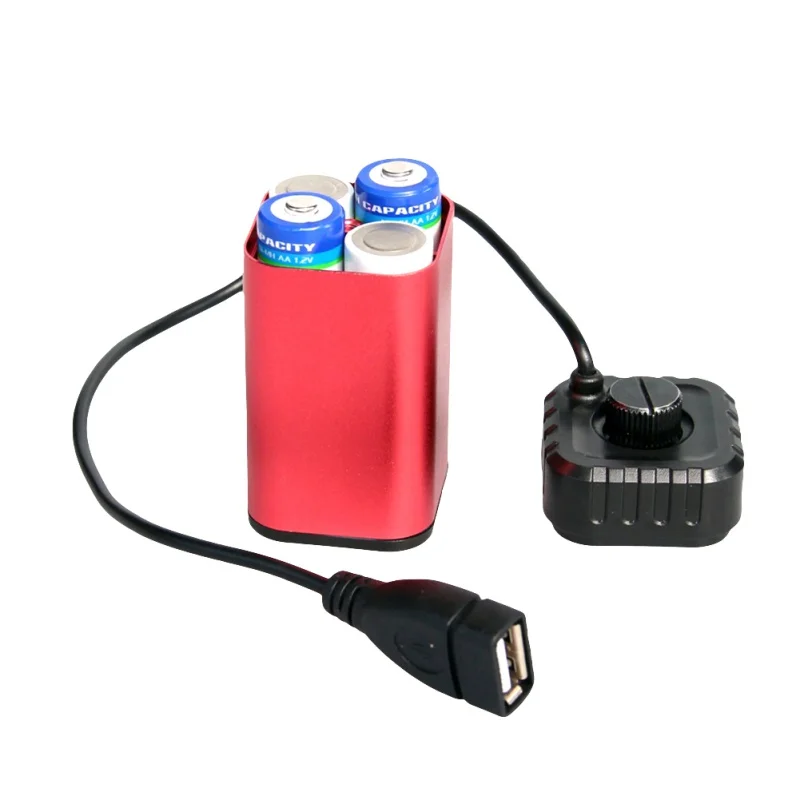 DC 8,4 V USB 5 V 6x18650 водостойкий аккумулятор, упаковка чехол для дома коробка для велосипедных фар Фонарь для велосипеда и телефона - Цвет: Красный