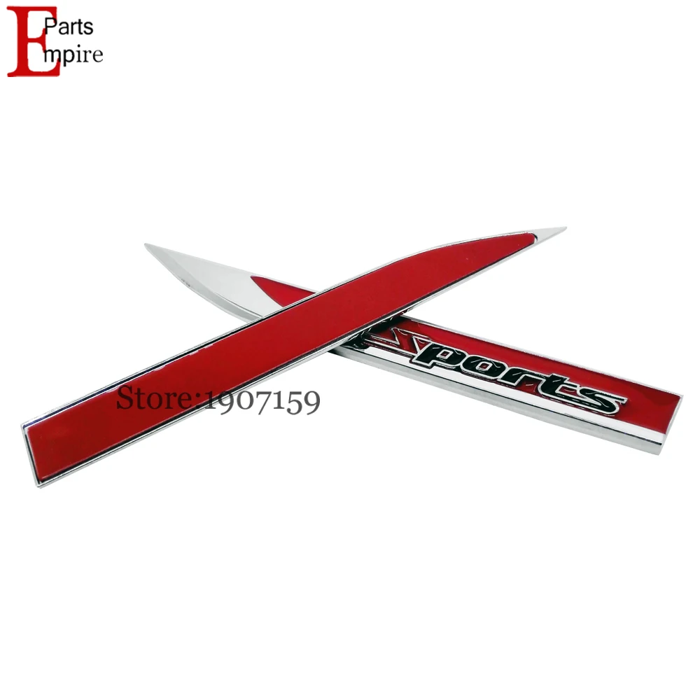 2 Шт./пара Красный Спортивный Логотип Металлический Значок Эмблема Сторона Крыло