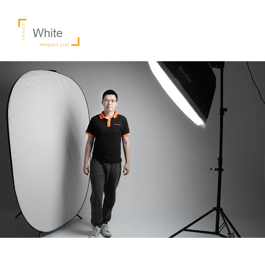 Портативный складной светильник GODOX 5" x 79" 150x200 см 5 в 1, Круглый отражатель для фотостудии