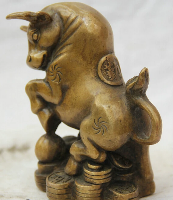 WBY913 + 5 "китайская медная народная статуя для денег богатства Yuan Bao Zodiac Year Bull Oxen Ball|statue eagle|statue of liberty jigsaw