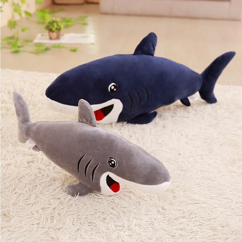 

50-120cm Cartoon Big Size Funny Soft Ocean World Smile Shark Plush Toy Pillow Appease Cushion Xmas Birthday Gift For Children