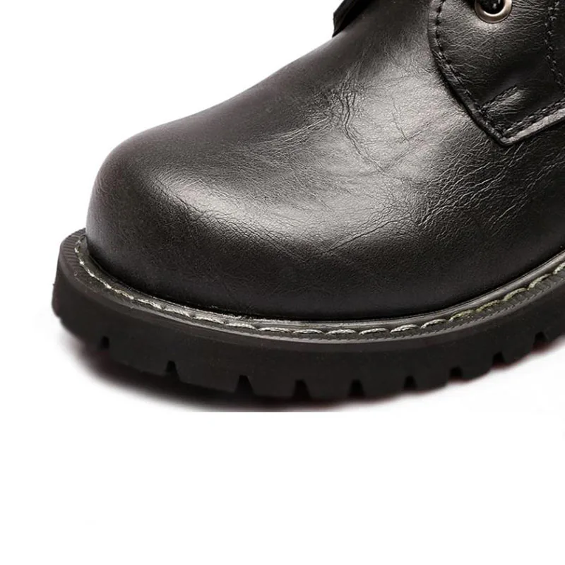 Мужские мотоциклетные ботинки ZALAVOR панк-обувь из искусственной кожи до середины