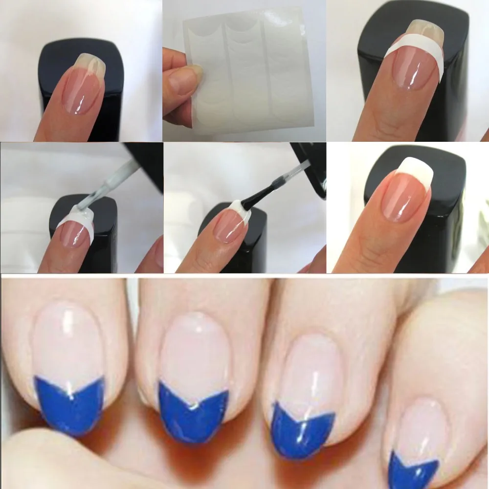 5 пачек Французский маникюр смайлик наконечники DIY наклейки для ногтей|nail art