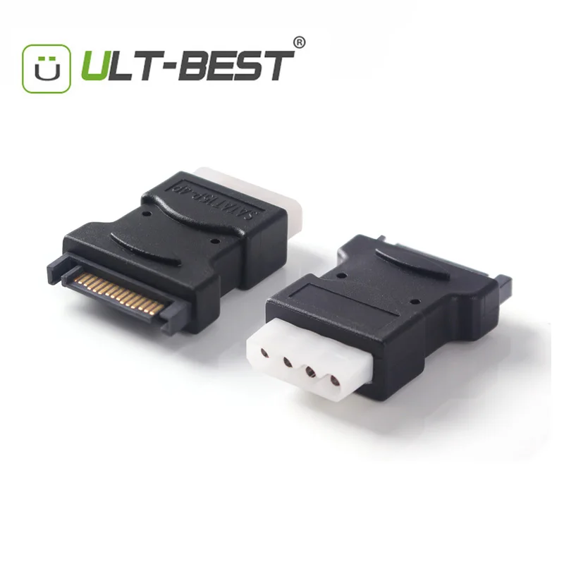 Адаптер ult best SATA адаптер Папа мама 15P папа Molex 4P черный|sata 15p|adapter satasata male |