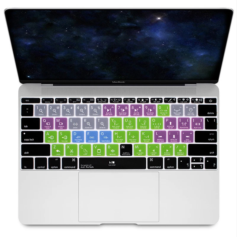 Avid Pro Tools HRH Ableton Live premium Pro CC Final Cut Pro X Avid Pro инструменты США Силиконовые ярлыки клавиатура чехол для Macbook retina 12 A1534 - Цвет: Avid Pro Tools