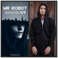 movie mr robot elliot alderson cosplay rami malek the same style men black jackets hoodie hooded coat army of hackers costume