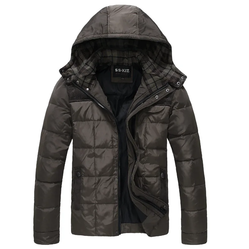 2014 new men's fashion down jackets hooded man winter jacket padded thick warm coats parkas free shipping drop | Мужская одежда