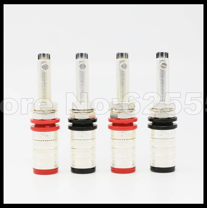 

4pcs High Quality Silver Plated Speaker Terminal Binding post Audio Speaker Terminal Plug