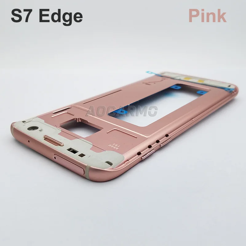 Aocarmo Замена средняя рамка Корпус Шасси с sim-слотом кнопки для samsung Galaxy S7 G930 S7 Edge G935 S7edge