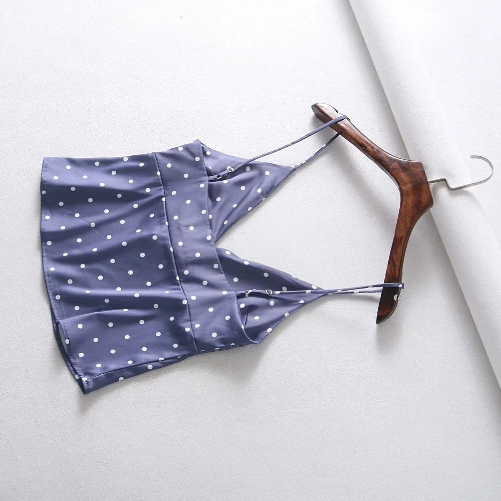 Сексуальная V шеи черный галстук перед Satin Cami бретели Для женщин Crop Tank Top 2019 летних