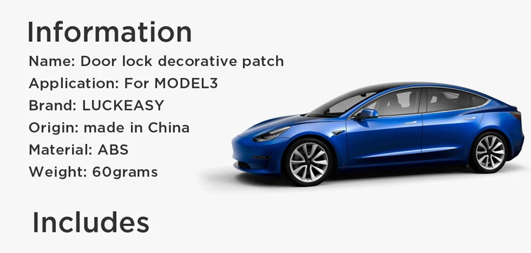 LUCKEASY для Tesla модель 3- Автомобильный Дверной замок декоративные/окна кнопки изменение ABS патч 14 шт./компл