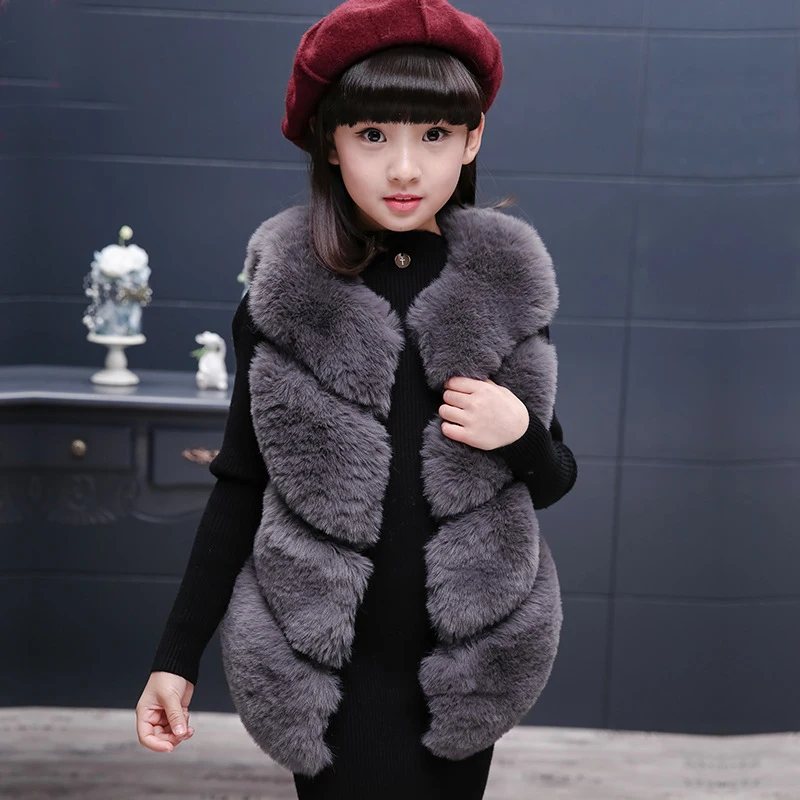 2019 осенне зимняя одежда для детей Детский жилет из лисьего меха детские куртки