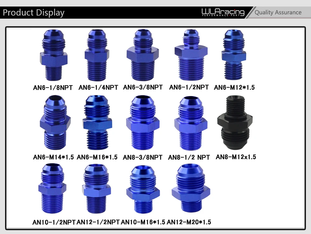 Штыревой AN6 до 1/2 NPT 1/4 NPT 3/8NPT M10* 1,5 M20* 1,5 прямой адаптер, фитинг для автоматического шланга, фитинг для мужского масляного охладителя
