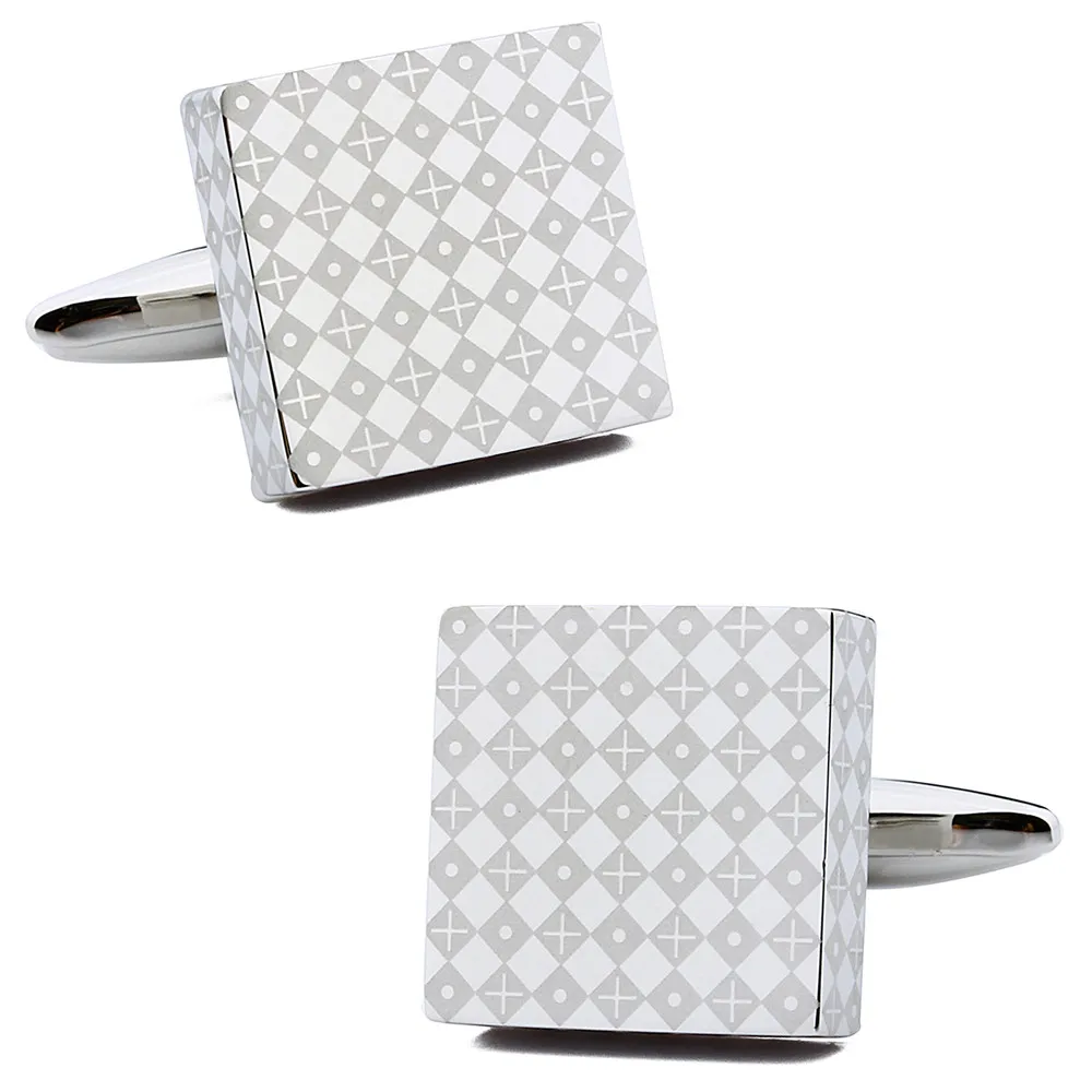 1 пара в розницу квадратный Модный Обычный металл с эмалью узор очаровательные