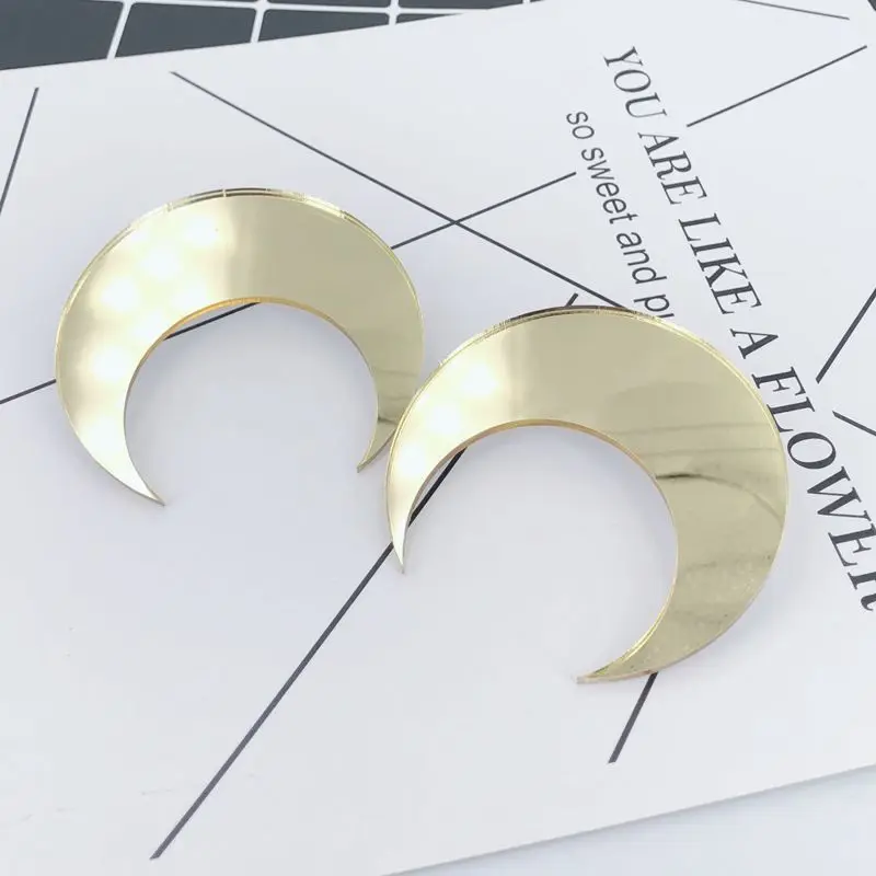 Преувеличенные хип хоп женские ювелирные изделия Акриловые геометрические Луна