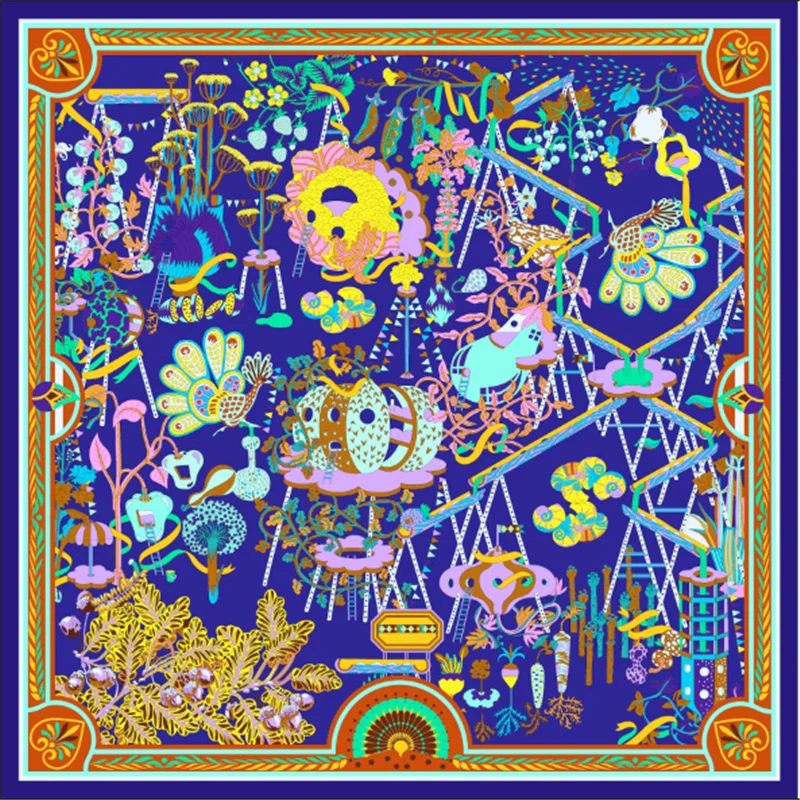 100% шелковый саржевый шарф квадратная шаль бесконечности женские шарфы с