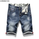 AIRGRACIAS 2020 летние новые мужские Стрейчевые короткие джинсы модные повседневные 98% хлопковые Высококачественные эластичные джинсовые шорты брендовая одежда