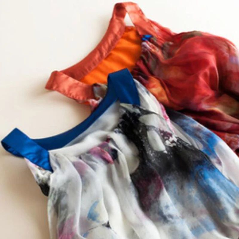 Женское платье с цветочным рисунком шелковое пляжное круглым вырезом женская