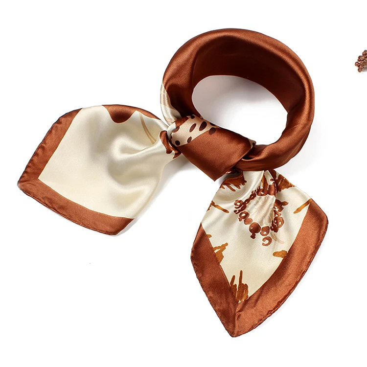 Дизайнерский шарф атласные квадратные шарфы Шелковый платок роскошный шейный 60