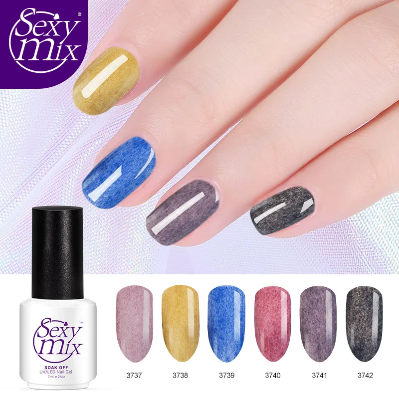 Sexymix Гель лак для ногтей Soak Off Led лаковое гелевое покрытие Мех Бархат Полупостоянный Гибридный гвоздь