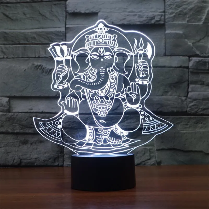 Ganesh светодиодный сенсорный RGB настольная лампа для рождественской атмосферы 3D