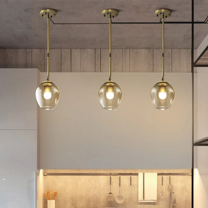 Kitche Pendant Lights Glass Lighting Fixtures Bedroom Hotel Modern Light Bar Home Ceiling Lamp | Лампы и освещение