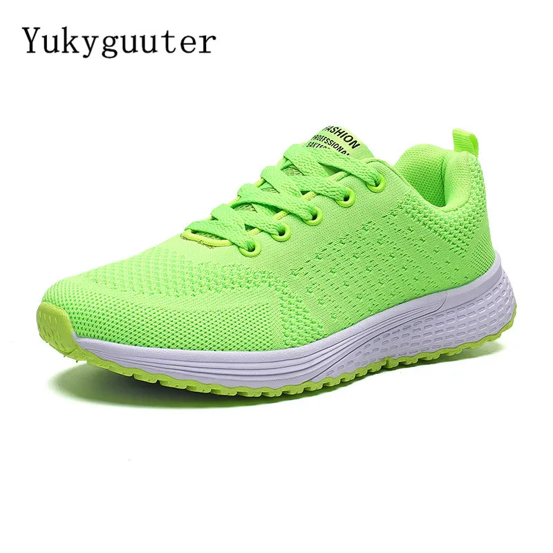 Женские спортивные кроссовки для бега на плоской подошве сетчатые летние