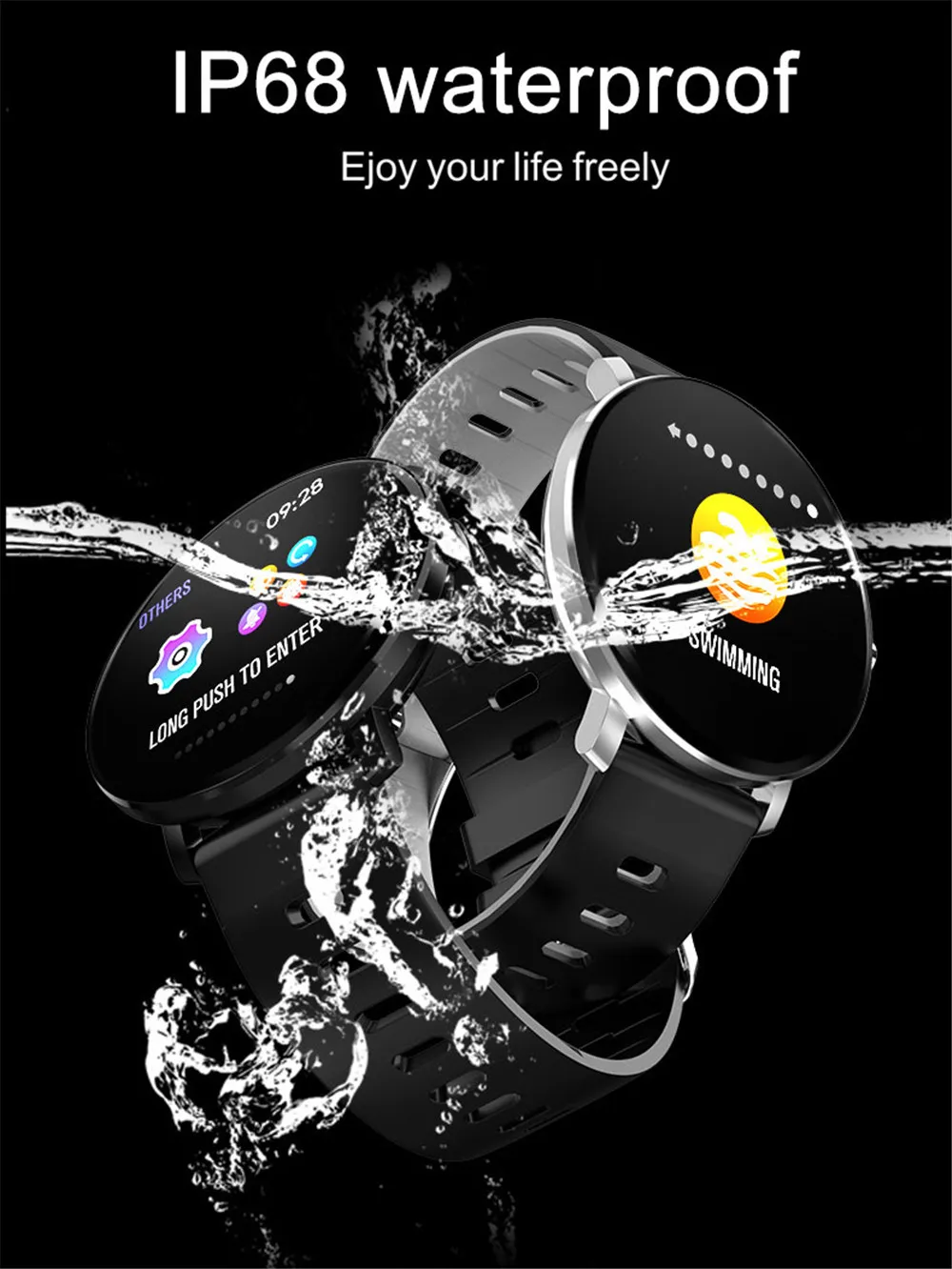 K9 мужские Смарт-часы IP68 Водонепроницаемые ips Full Touch монитор сердечного ритма фитнес-трекер спортивные женские умные часы браслет PK V11 P70