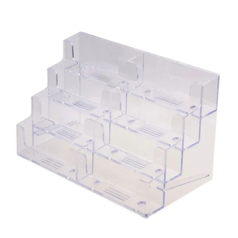 

8 Pocket Desktop Clear Acrylic Business Card Holder Display Stand Tool #80472