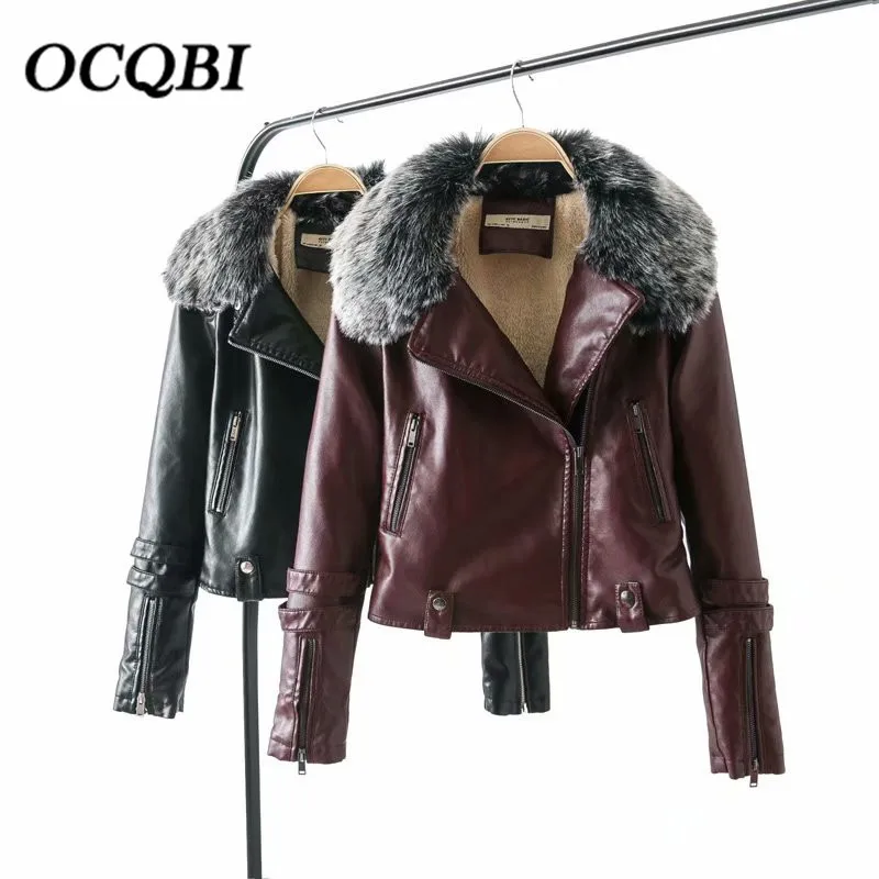 2019 Fashion Fit Women Jacket Bomber Motorcycle PU Streetwear Crop Western Style |