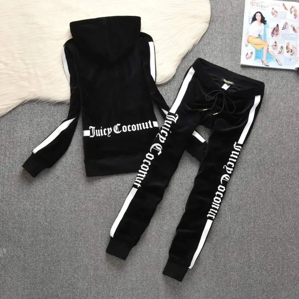 Весна/осень 2019 женские брендовые бархатные спортивные костюмы Велюровый костюм