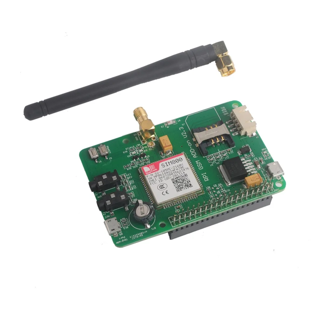 2 шт./лот Raspberry PI SIM800 GSM GPRS дополнение V2.3 для Raspberry PI 3 Model B+, четырехдиапазонный GSM/GPRS/BT модуль FZ1817