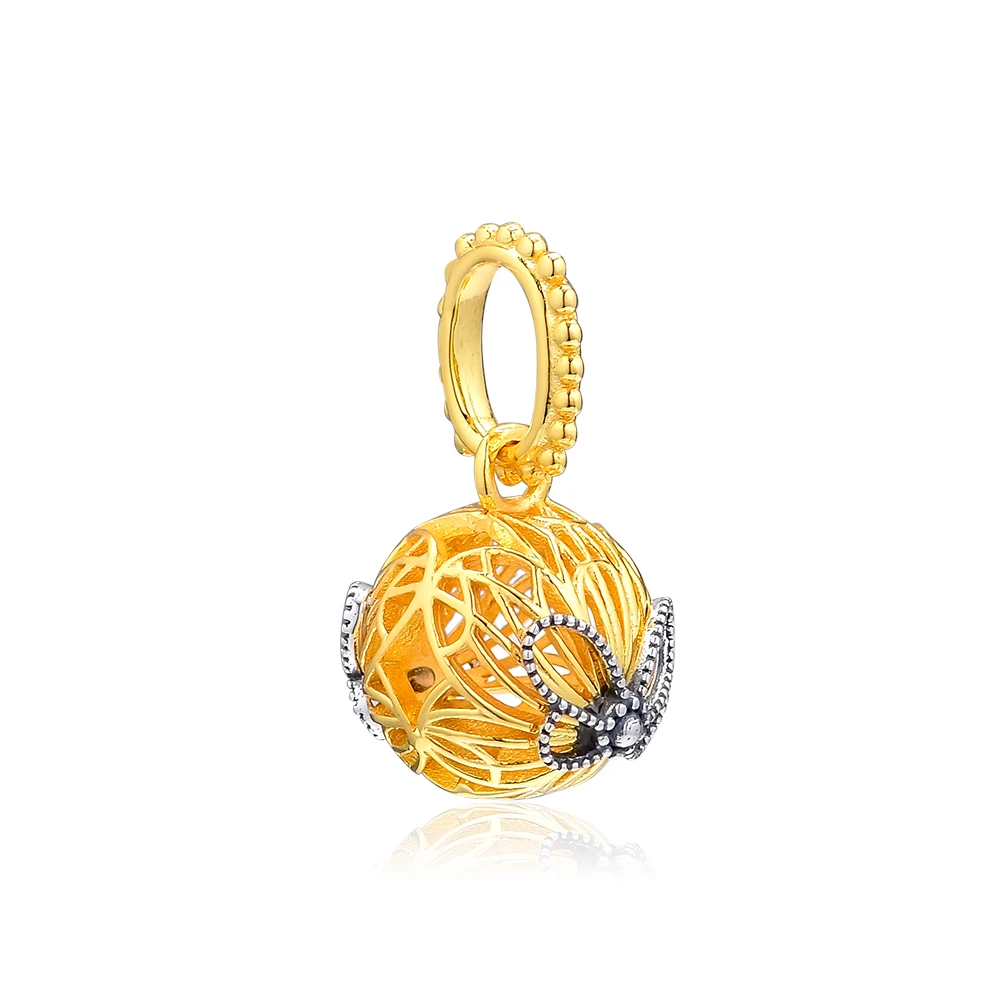 Подходит для браслетов Pandora с подвесками блестящие ажурные бусины в форме