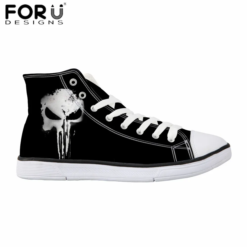 Мужские парусиновые кроссовки FORUDESIGNS черные Повседневные высокие на плоской