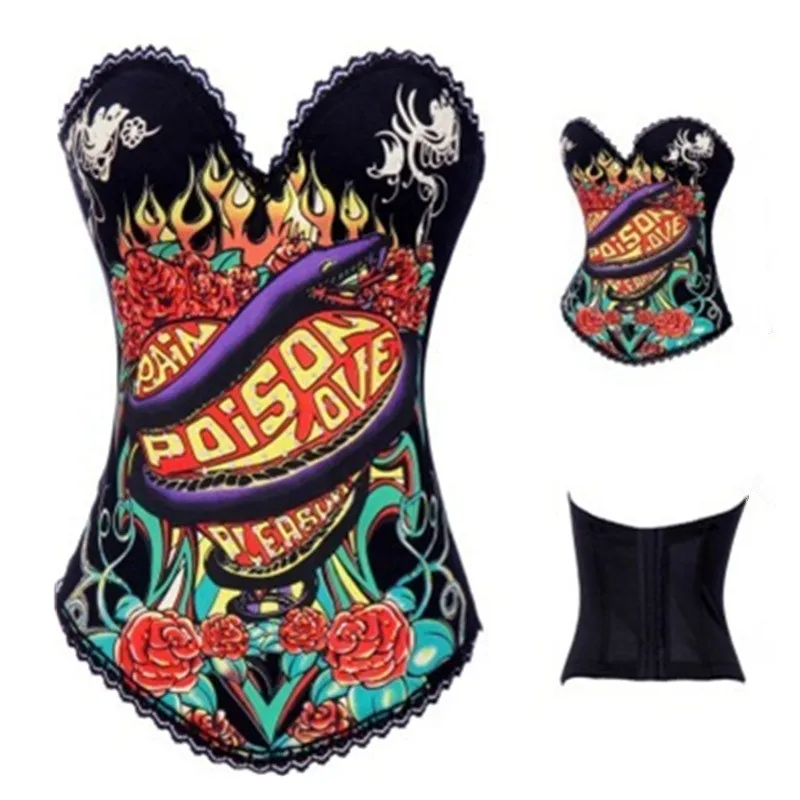 Горячие Продажи Корсет Панк Сексуальная Бюстье Череп Корсеты Мода Корсетные
