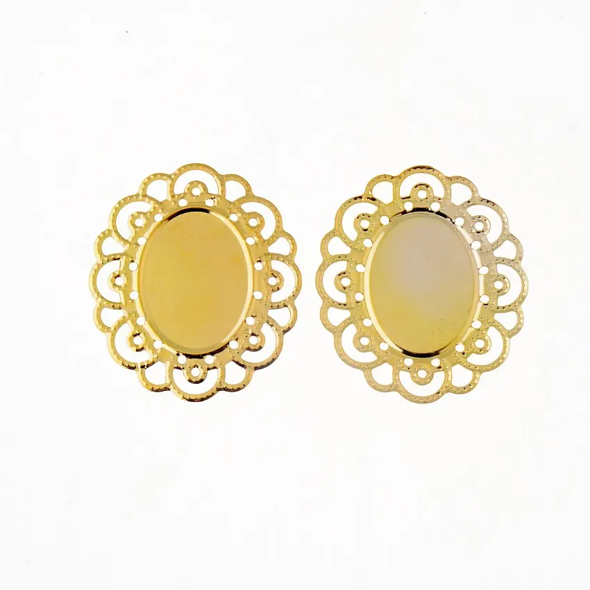 Бесплатная доставка розничная продажа 10 шт. позолоченные филигранные Кабошоны