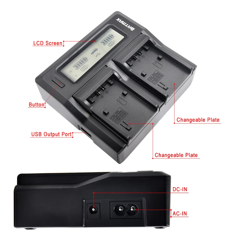 Быстрое зарядное устройство для Sony двойное с ЖК-дисплеем NP FV100 FV50 FV70 FH100 FH70 FH50 FH60 FP50