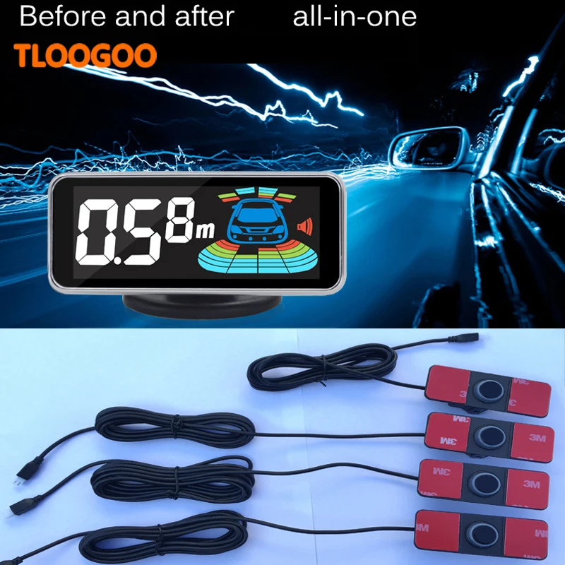 Автомобильный светодиодный дисплей парковочный датчик Комплект многоцветный 8