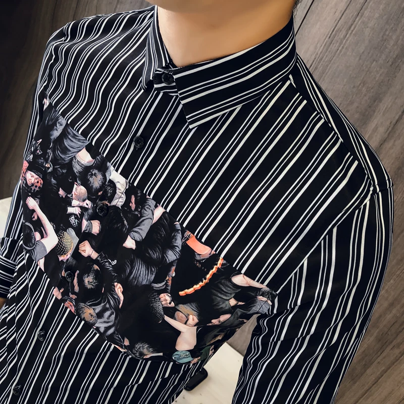 Фирменная Новинка Для мужчин рубашка Мода 2018 Осень Slim Fit Бизнес смокинг с