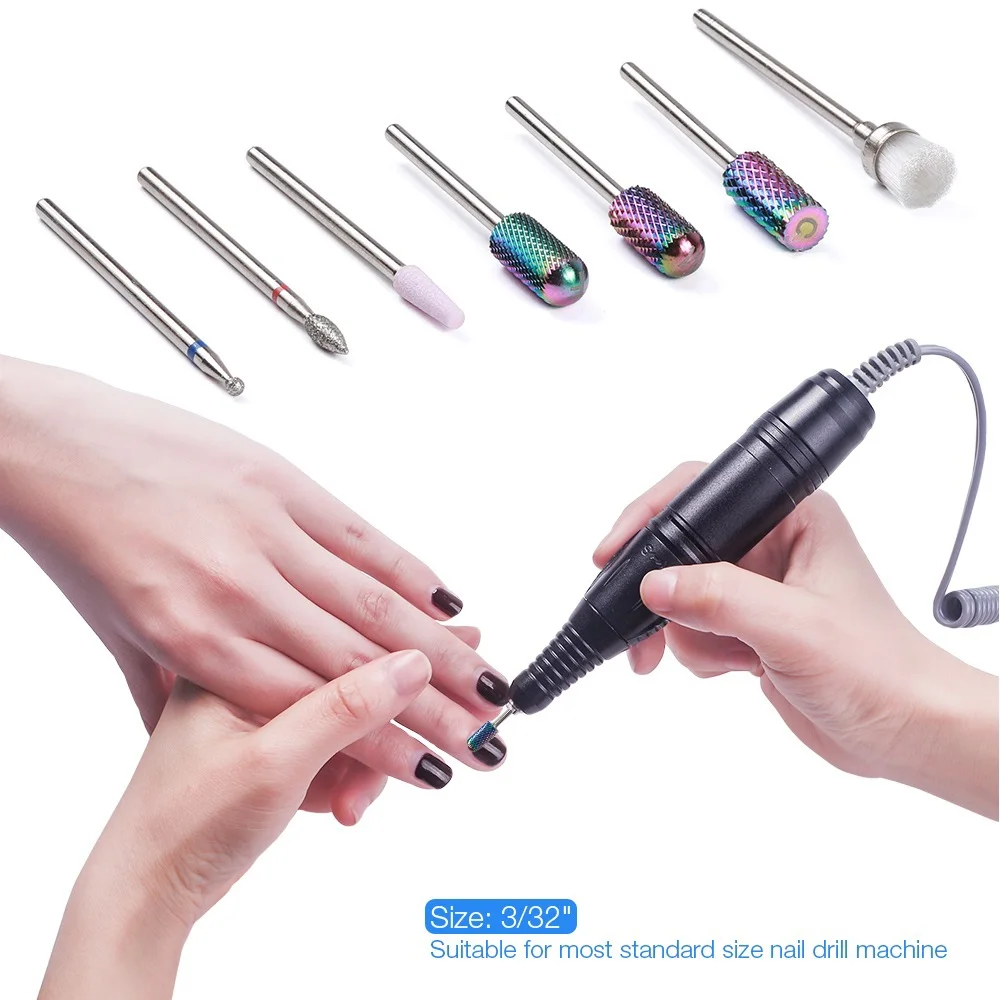 

Nail Drill Bits Set Nail Art 7Pcs Blue Color Tungsten Carbide Acrylic Nail File Drill Bit Manicure Pedicure
