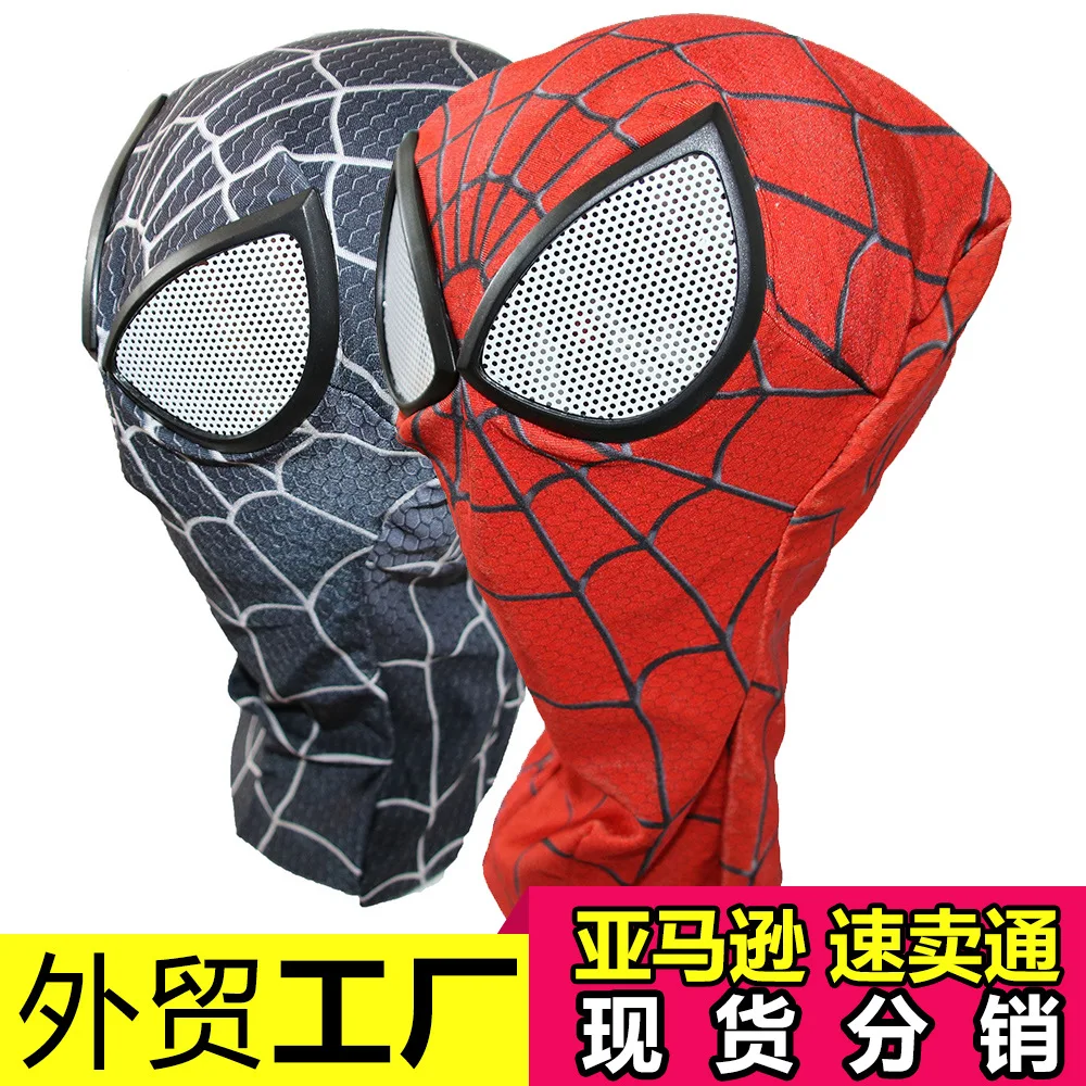 Хеллоуин The Amazing Spiderman Maske Schwarz Venom Black Vollmaske косплей реквизит для лица|Аксессуары