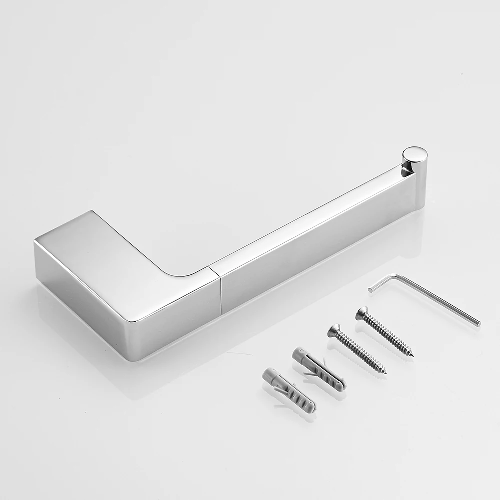 Paper Holders Euro Silver Bathroom Accessories Solid Chrome Toilet WC Paper Holder Roll Holder Without Cover FM-5786L