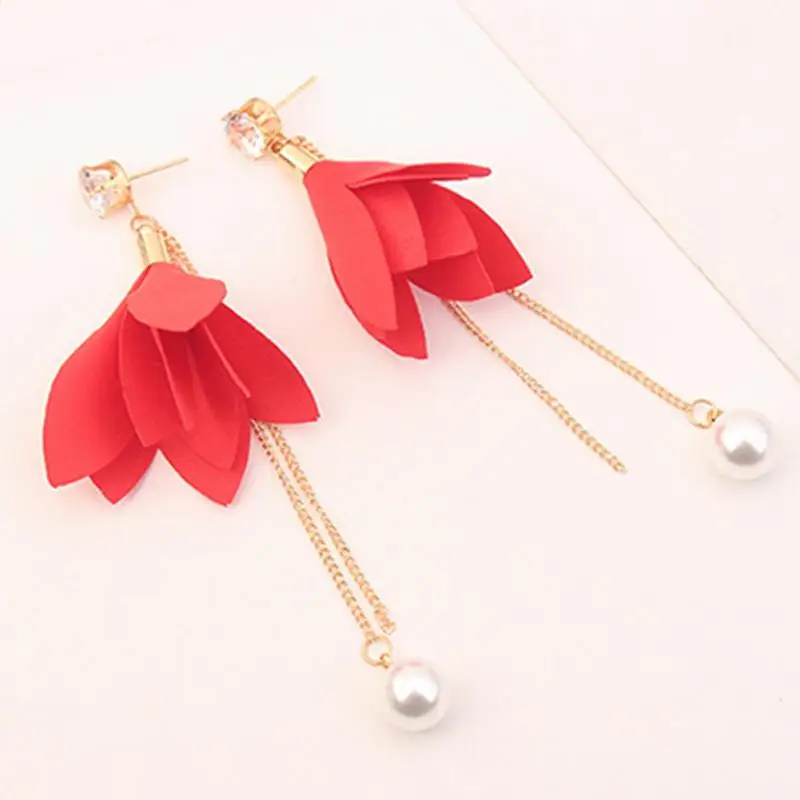 Для женщин модные серьги листья ЖЕМЧУЖНОЙ БАХРОМОЙ циркон длинные ручной