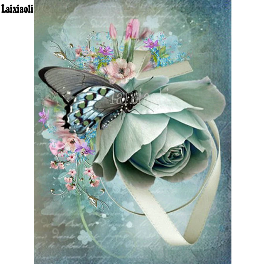

5d diy diamond painting flower picture full square 3D diamond mosaic resin diamond embroidery butterfly pattern wall decoration