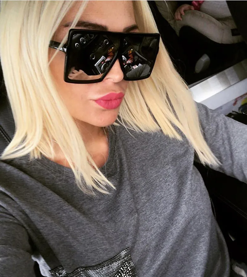 

2021 Square Sunglasses Men Brand Designer Mirror Oversized Sunglasses Male Sun glasses Man gafas oculos de sol